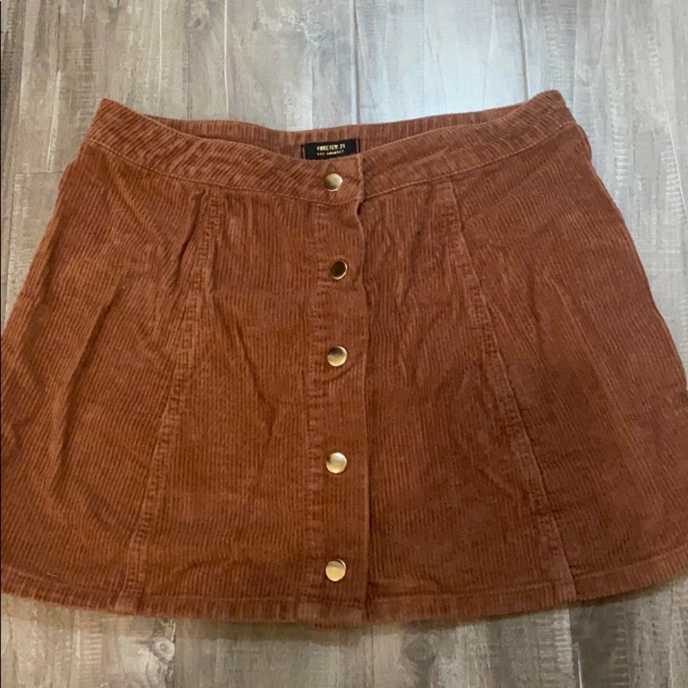 Rust Corduroy Mini Skirt